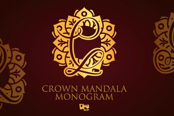Elevate Your Shop with the Crown Mandala Monogram Typeface